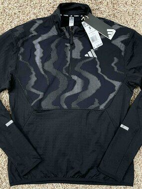 Adidas Women's Ultimate Hi Vis Reflective Half-Zip Running Top JN7143, Size S